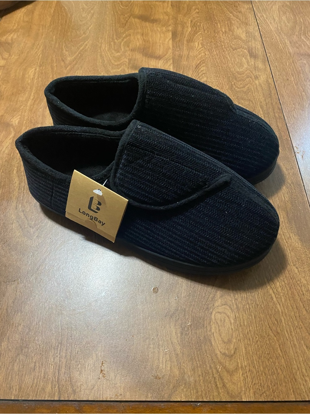 Men’s Black Comfort Slip-On Slippers